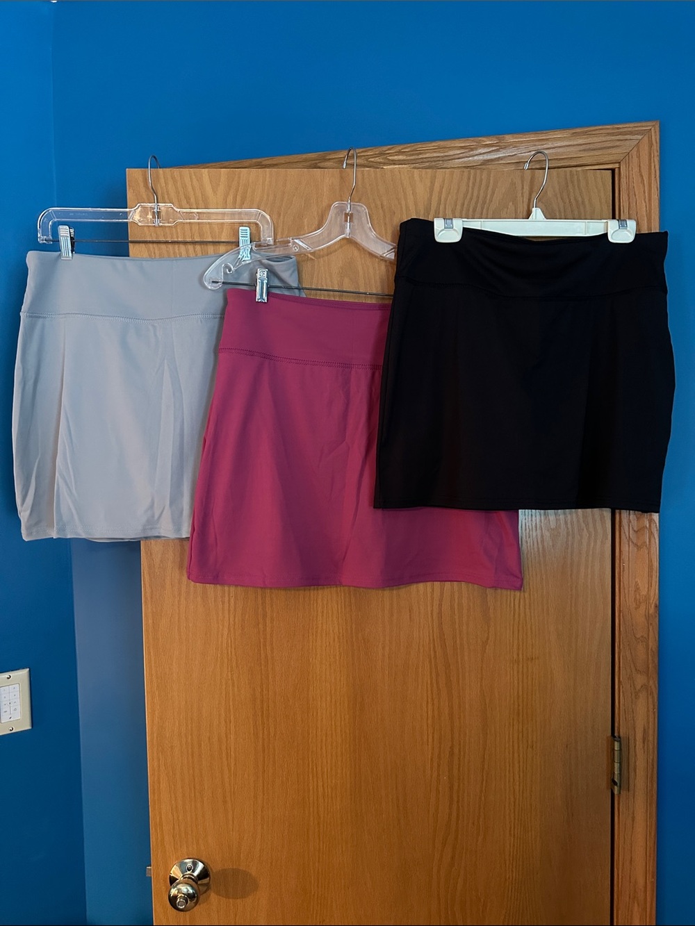 3 pack of Essentials Women's Active Skorts- Black, Pink, Light Gray
